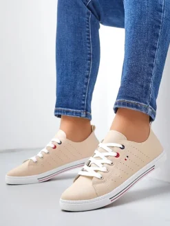 Royalfashion Damskie eko skórzane trampki Keopsa