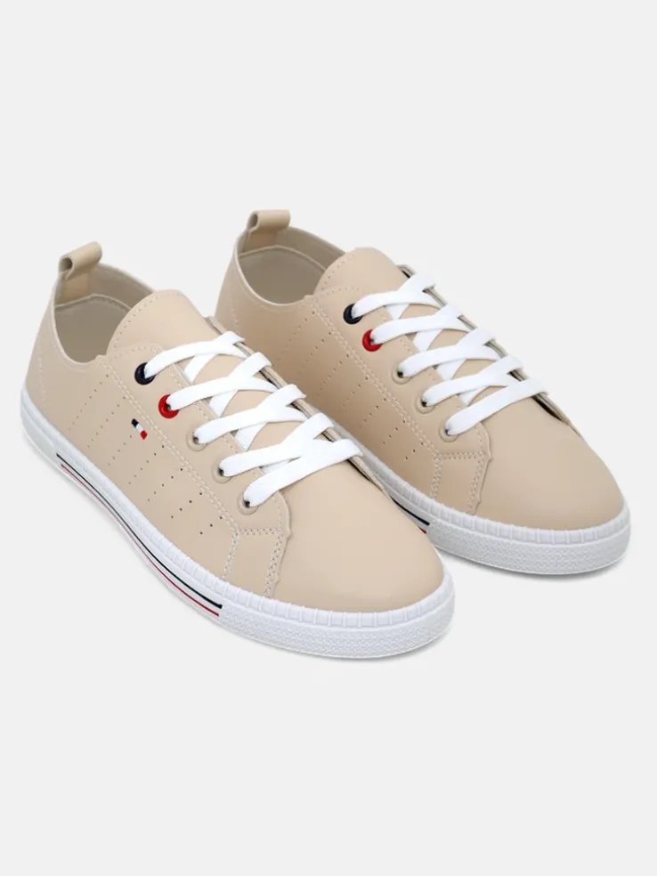 Royalfashion Damskie eko skórzane trampki Keopsa