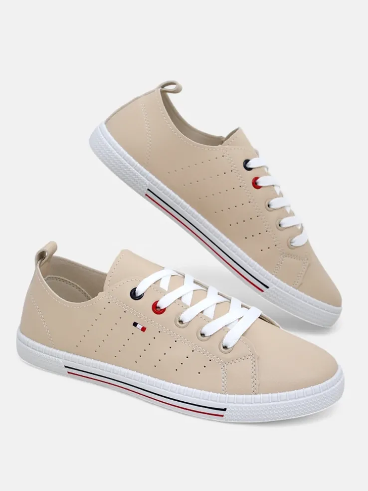 Royalfashion Damskie eko skórzane trampki Keopsa