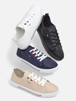 Royalfashion Damskie eko skórzane trampki Keopsa