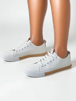 Royalfashion Damskie eko skórzane trampki Eccola