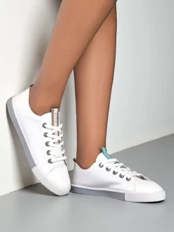 Royalfashion Damskie eko skórzane trampki Tarene