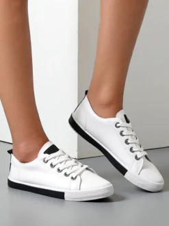 Royalfashion Damskie eko skórzane trampki Tarenele