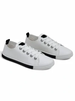 Royalfashion Damskie eko skórzane trampki Tarenele