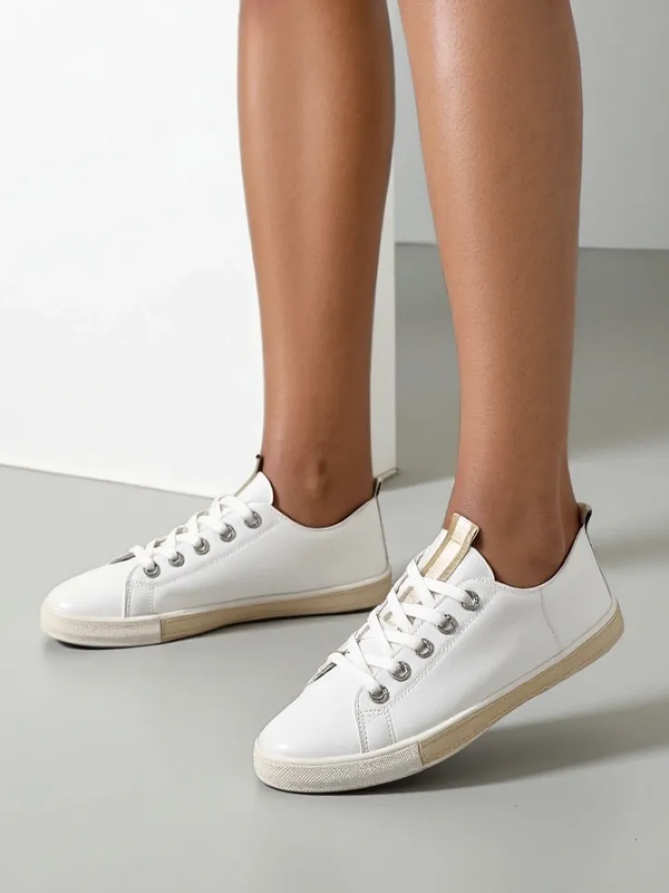 Royalfashion Damskie eko skórzane trampki Tarene