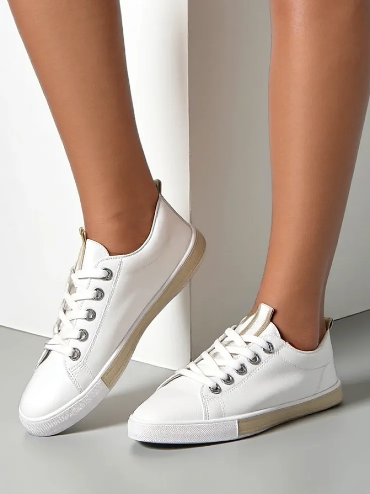 Royalfashion Damskie eko skórzane trampki Tarene