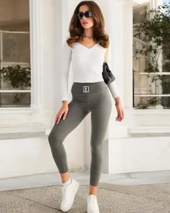 Royalfashion Damskie elastyczne legginsy