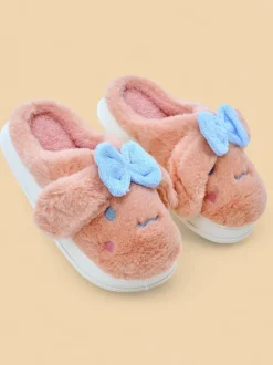 Royalfashion Damskie futrzane kapcie z kokardką Savos