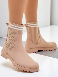 Royalfashion Damskie kalosze z wyższą tkaninową wstawką Scarlesa