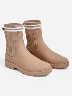 Royalfashion Damskie kalosze z wyższą tkaninową wstawką Scarlesa