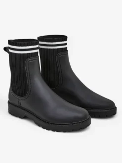 Royalfashion Damskie kalosze z wyższą tkaninową wstawką Scarlesa