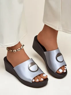 Royalfashion Damskie klapki na koturnie Elira