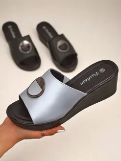 Royalfashion Damskie klapki na koturnie Elira