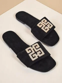 Royalfashion Damskie klapki na płaskiej podeszwie Zamila