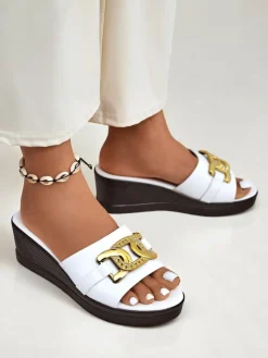 Royalfashion Damskie klapki na koturnie Nolia