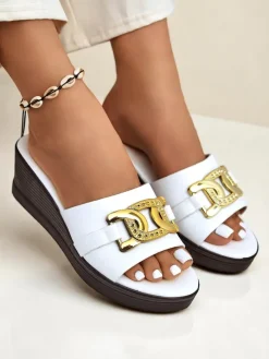 Royalfashion Damskie klapki na koturnie Nolia