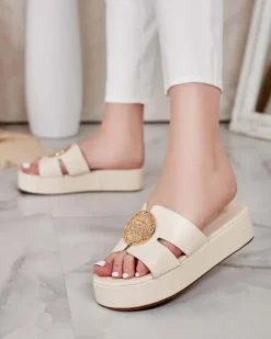 Royalfashion Damskie klapki na platformie Emicia