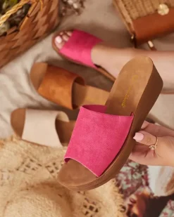 Royalfashion Damskie klapki na niskim koturnie Saffil