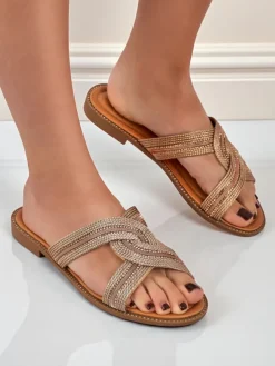 Royalfashion Damskie klapki plecione Woven Breeze