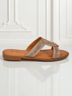 Royalfashion Damskie klapki plecione Woven Breeze