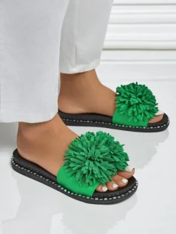 Royalfashion Damskie klapki na płaskiej podeszwie Flora Blide