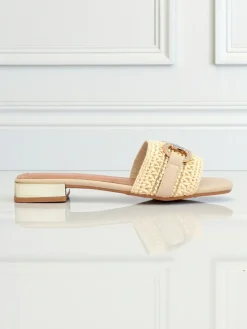 Royalfashion Damskie klapki plecione z ozdobą Aeterna