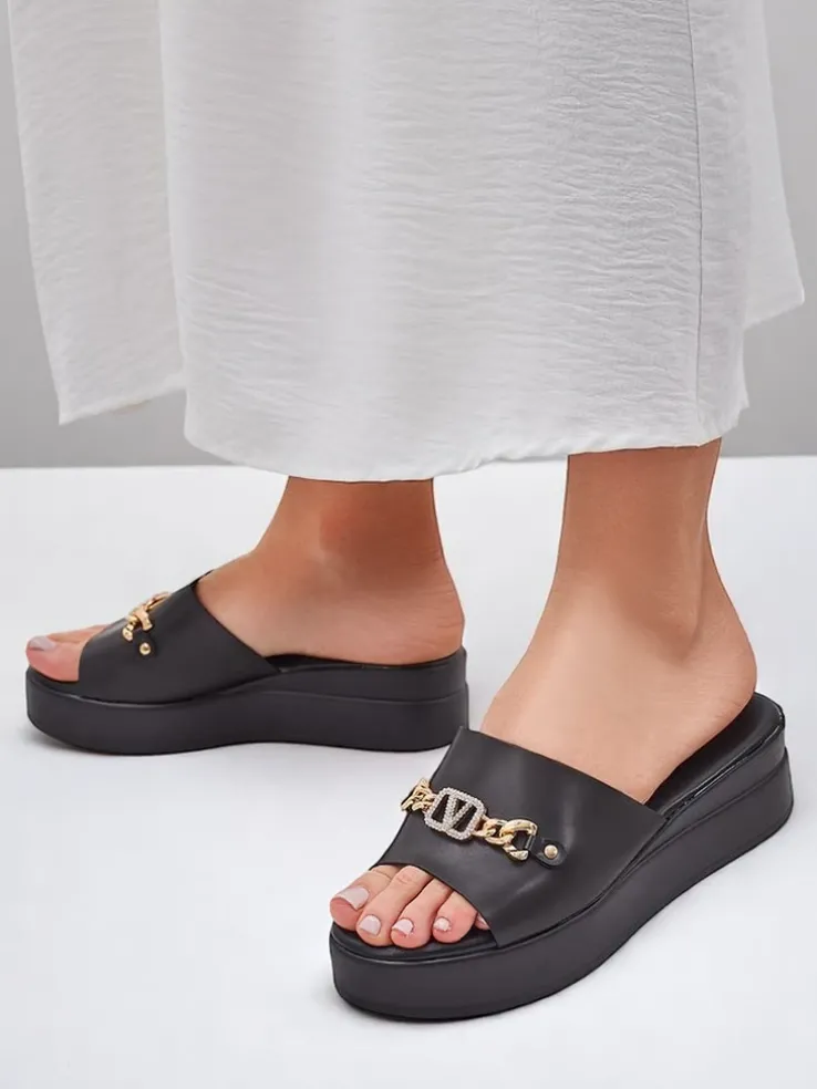 Royalfashion Damskie klapki na koturnie Dalimma