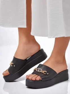 Royalfashion Damskie klapki na koturnie Dalimma