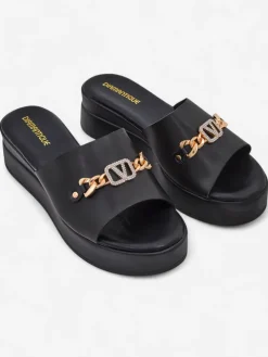 Royalfashion Damskie klapki na koturnie Dalimma