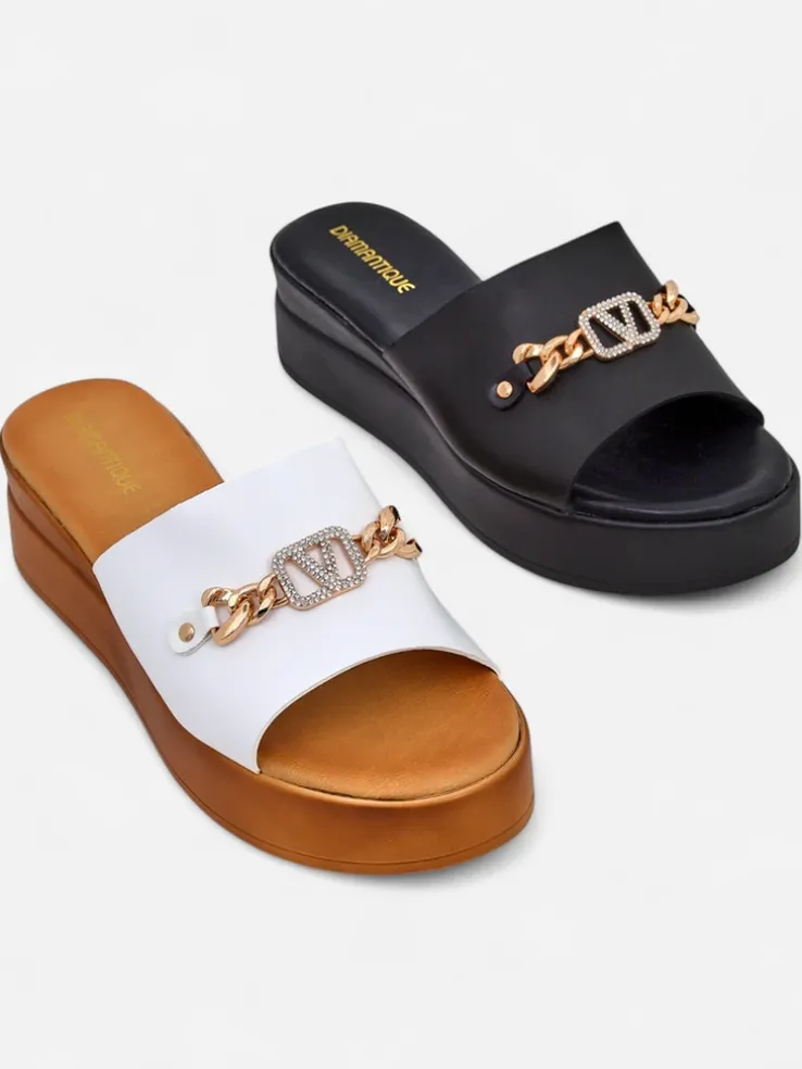 Royalfashion Damskie klapki na koturnie Dalimma