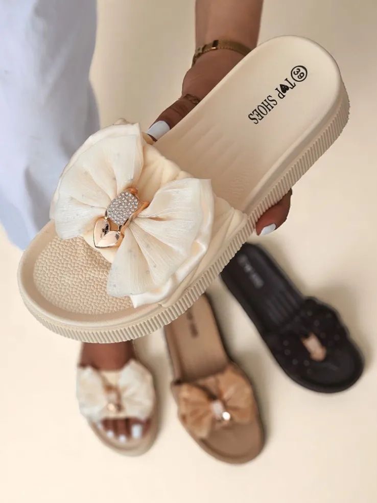 Royalfashion Damskie klapki na platformie z kokardką Sento Pace