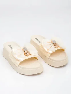 Royalfashion Damskie klapki na platformie z kokardką Sento Pace