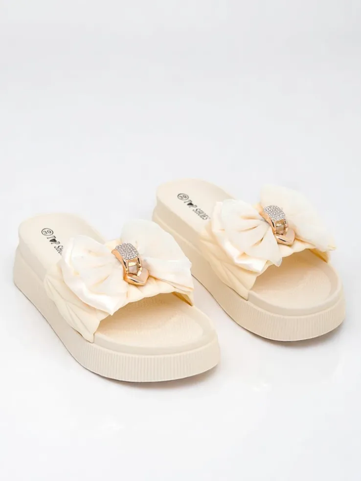 Royalfashion Damskie klapki na platformie z kokardką Sento Pace