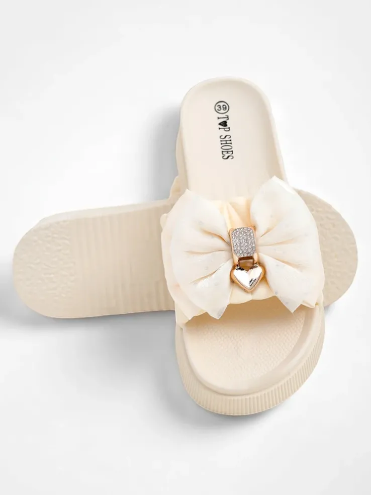 Royalfashion Damskie klapki na platformie z kokardką Sento Pace