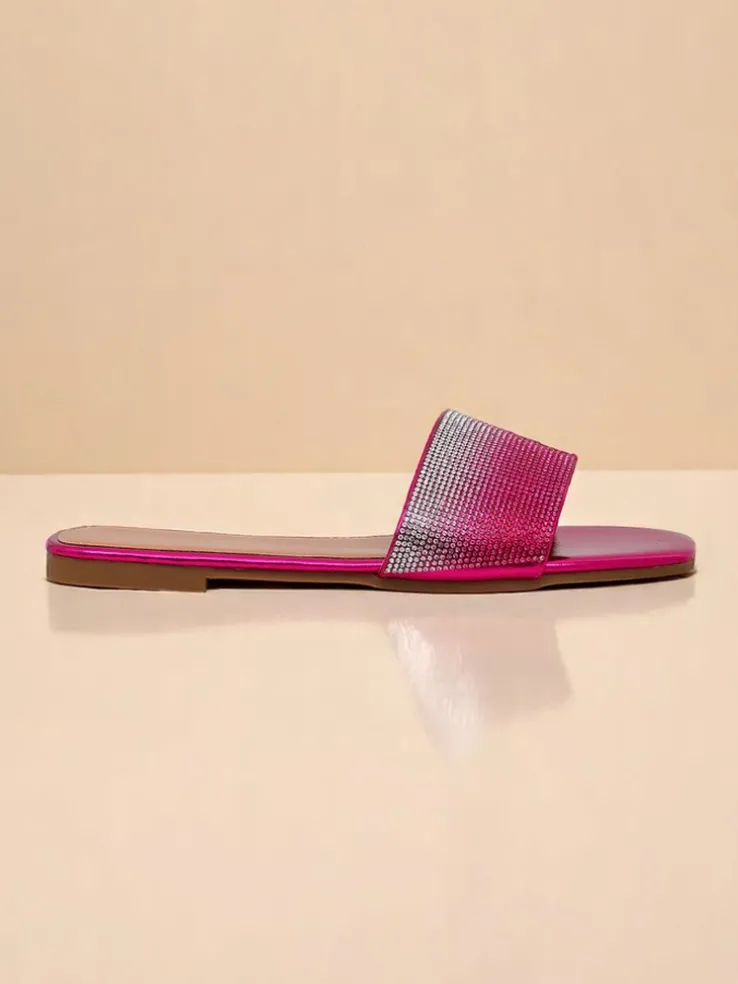 Royalfashion Damskie klapki z cyrkoniami ShinyGlow