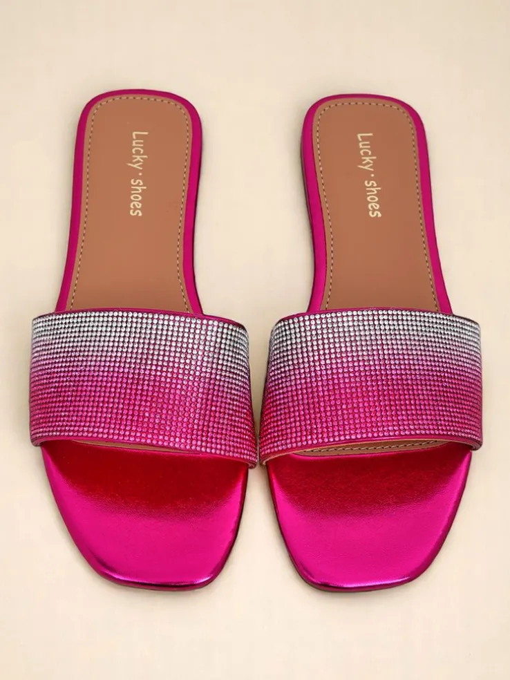 Royalfashion Damskie klapki z cyrkoniami ShinyGlow