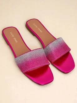 Royalfashion Damskie klapki z cyrkoniami ShinyGlow