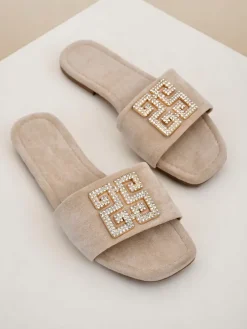 Royalfashion Damskie klapki na płaskiej podeszwie Zamila