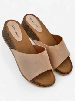 Royalfashion Damskie klapki na niskim koturnie Maderas