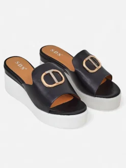 Royalfashion Damskie klapki na koturnie Daffin