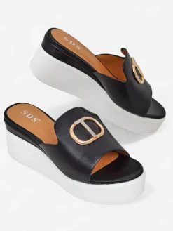 Royalfashion Damskie klapki na koturnie Daffin