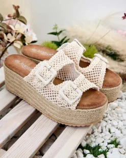 Royalfashion Damskie klapki na platformie Olcana