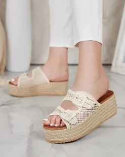 Royalfashion Damskie klapki na platformie Olcana