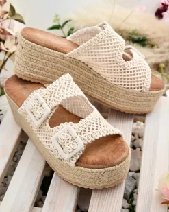 Royalfashion Damskie klapki na platformie Olcana