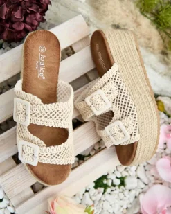 Royalfashion Damskie klapki na platformie Olcana