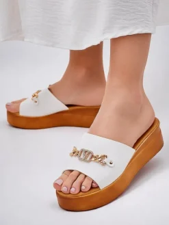 Royalfashion Damskie klapki na koturnie Dalimma