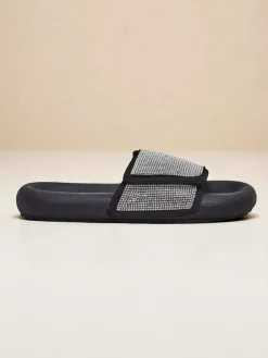 Royalfashion Damskie klapki na płaskiej podeszwie Sparkle Step