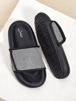 Royalfashion Damskie klapki na płaskiej podeszwie Sparkle Step