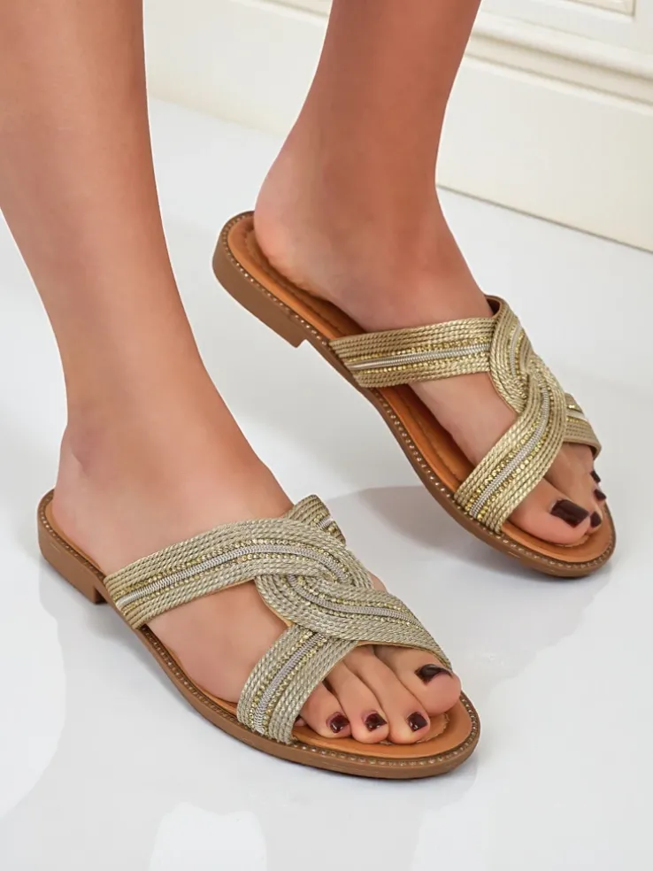 Royalfashion Damskie klapki plecione Woven Breeze