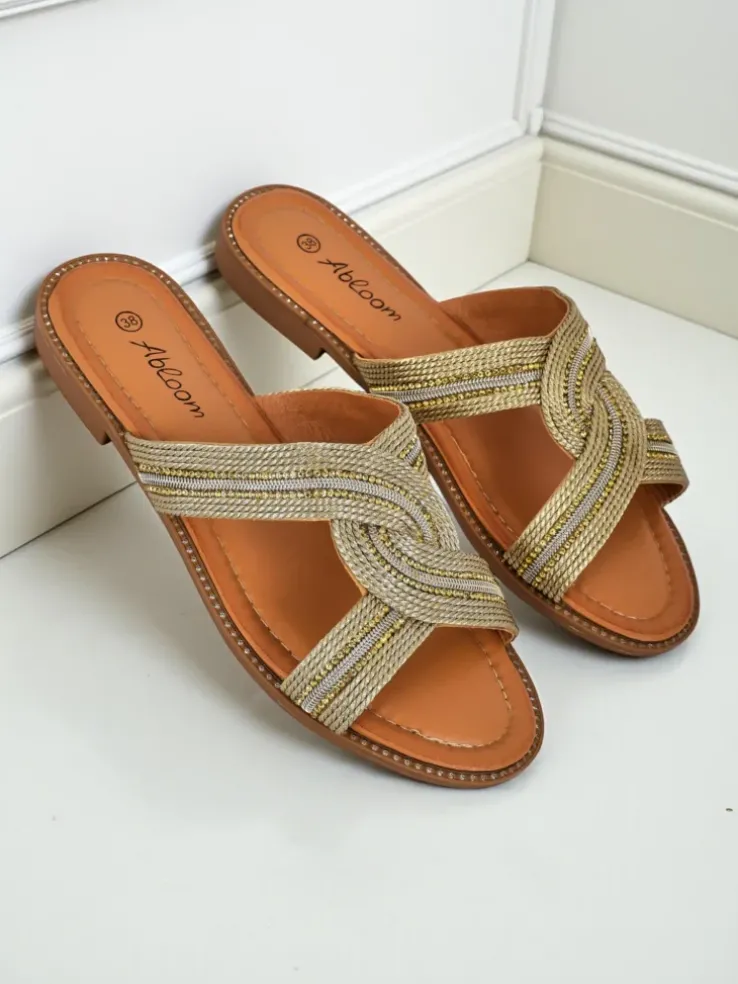 Royalfashion Damskie klapki plecione Woven Breeze